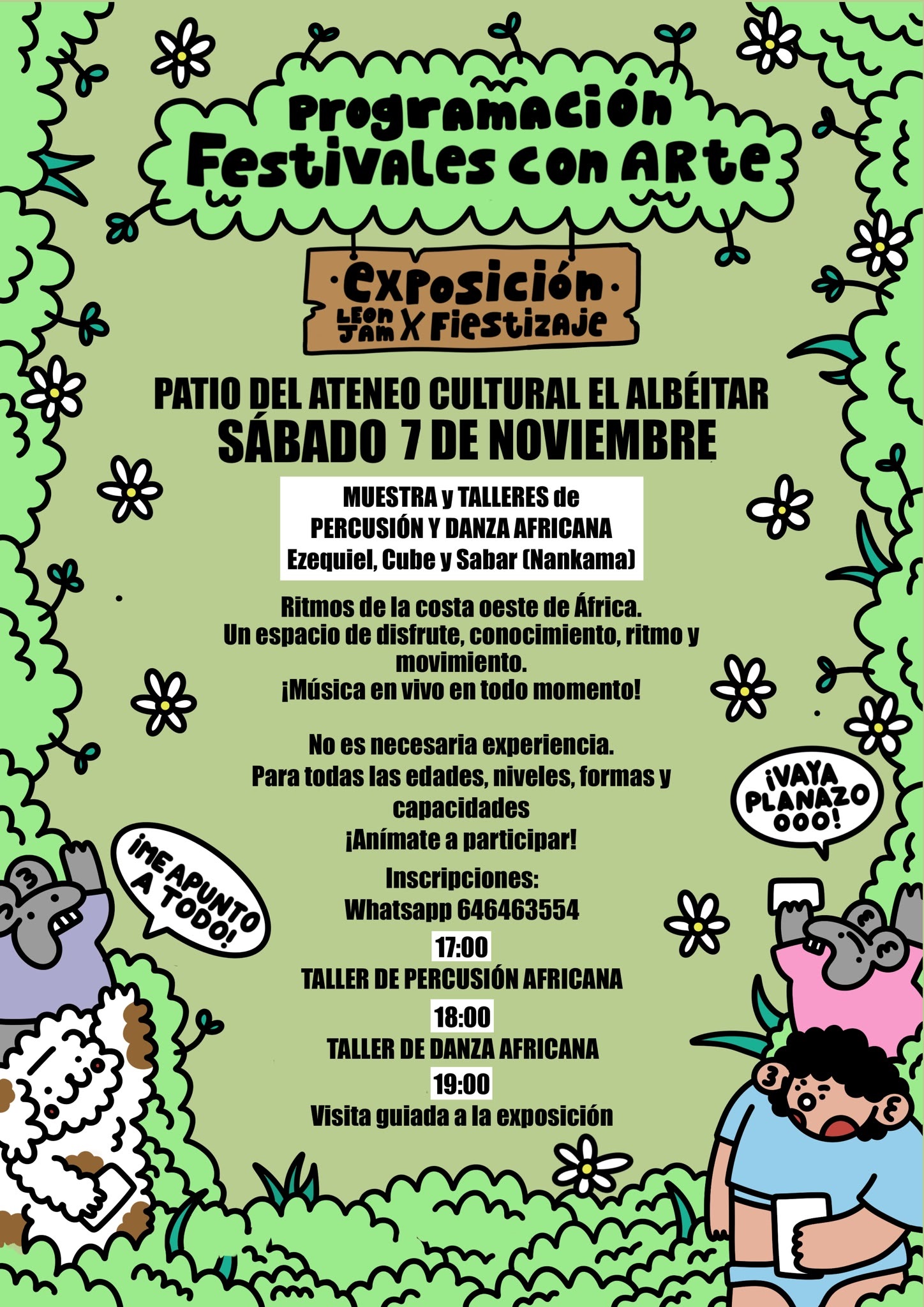 TALLERES DE PERCUSIÓN y DANZA AFRICANA